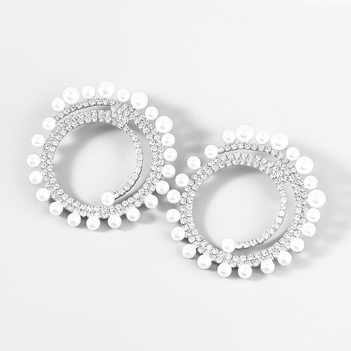Bling Pearl Hoops