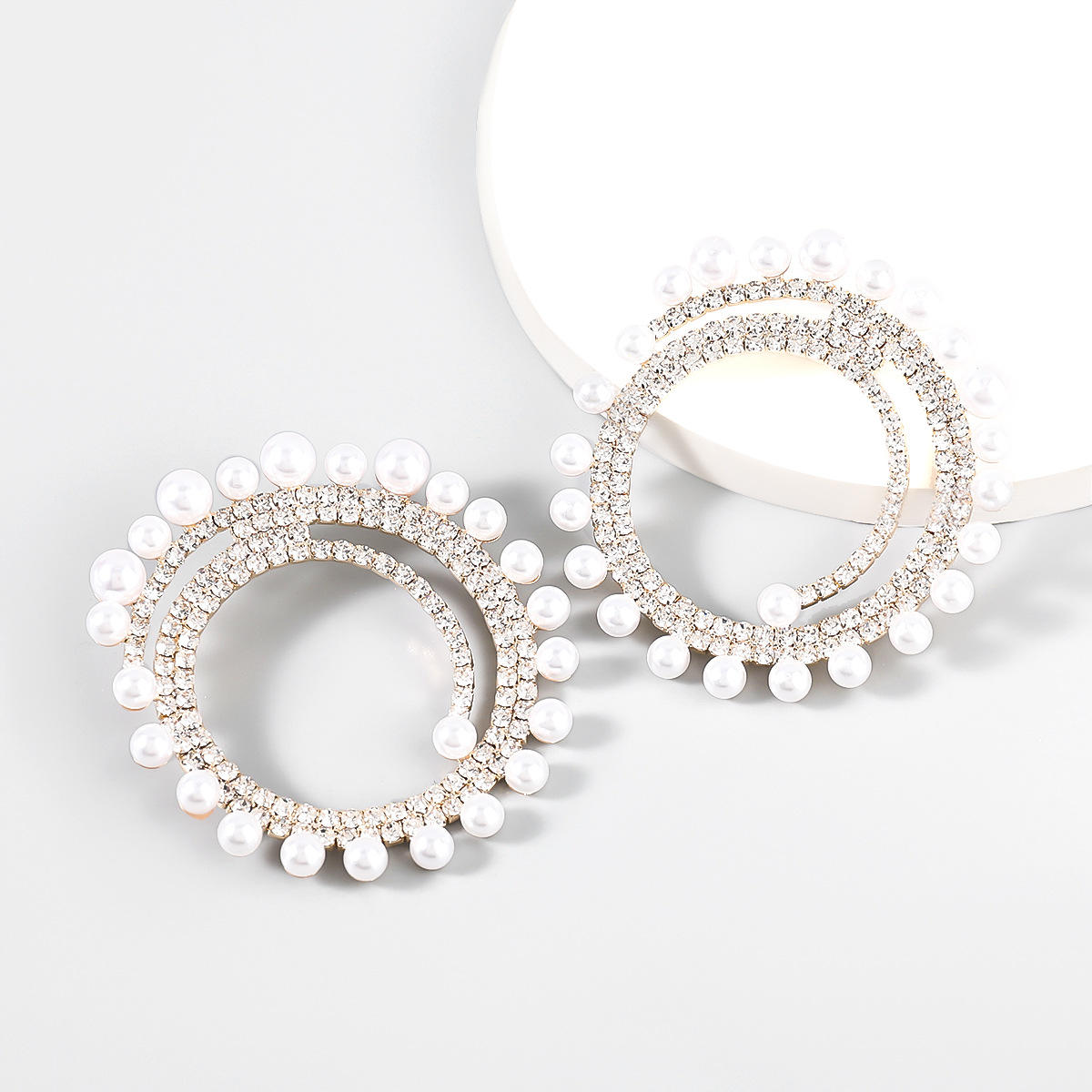 Bling Pearl Hoops