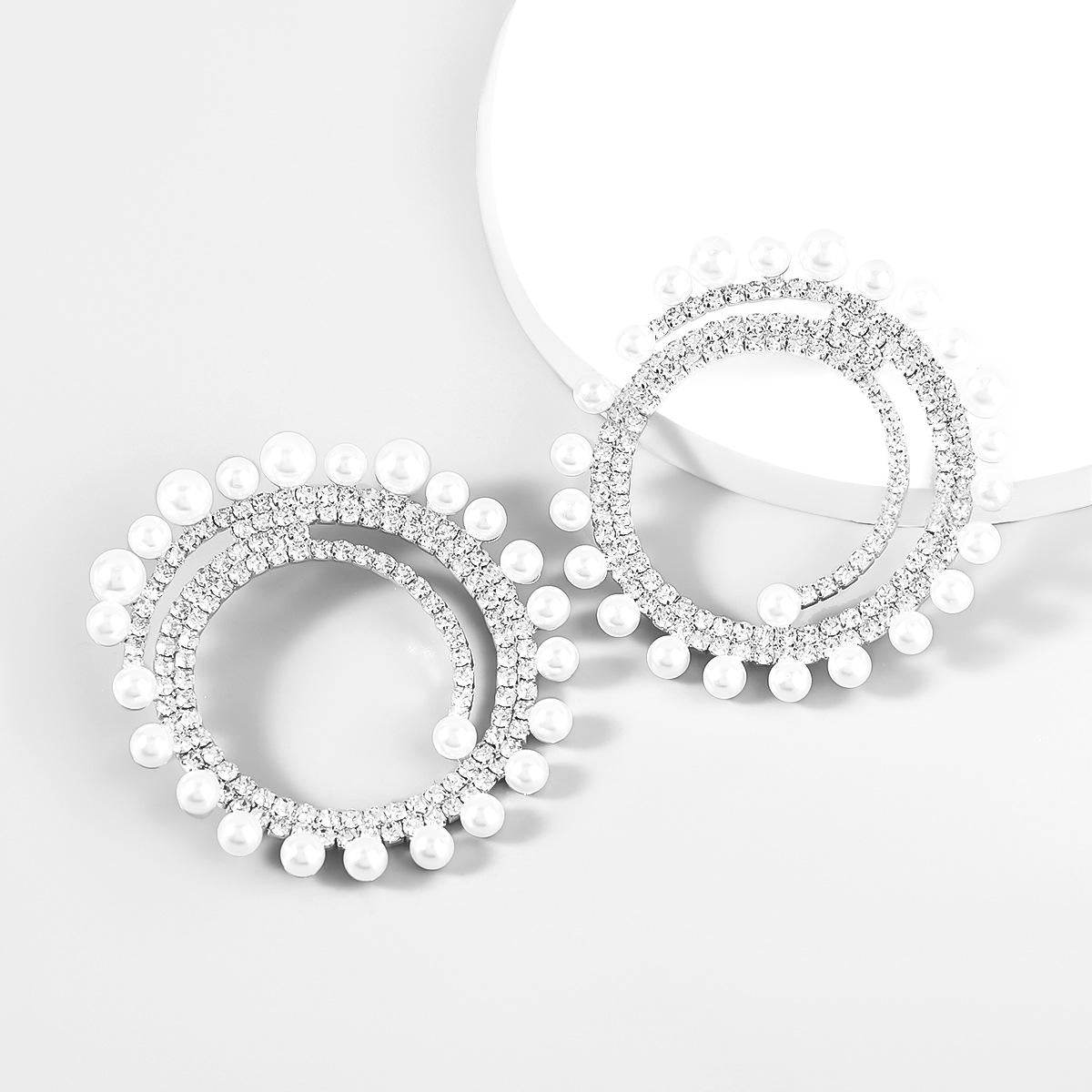 Bling Pearl Hoops