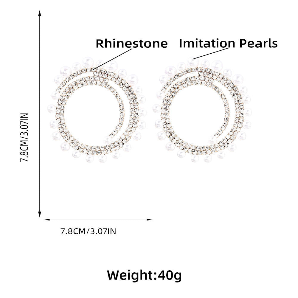 Bling Pearl Hoops