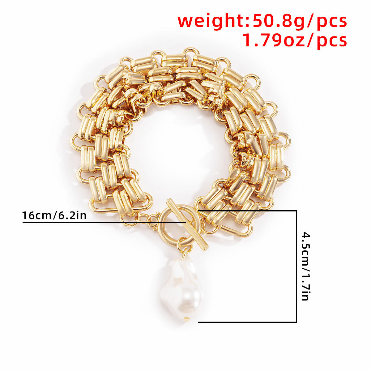 Gold Pearl Drop Bracelet