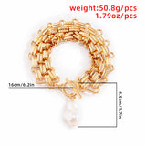 Gold Pearl Drop Bracelet