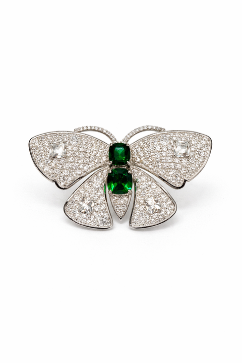 Emerald Butterfly Statement Brooch