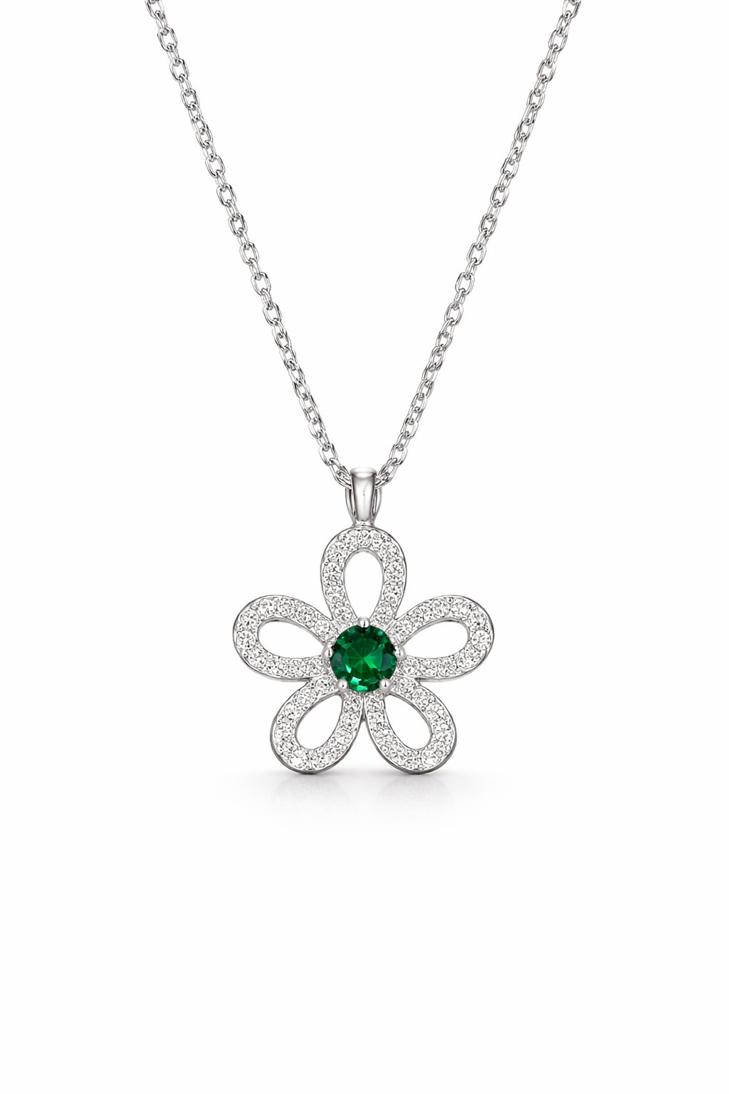Emerald Bloom Floral Pendant