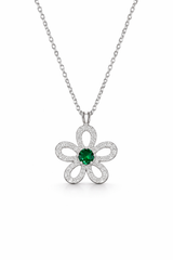Emerald Bloom Floral Pendant