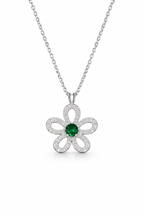 Emerald Bloom Floral Pendant