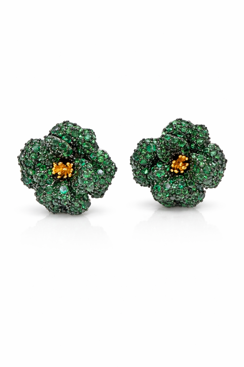 Emerald Blossom Statement Stud