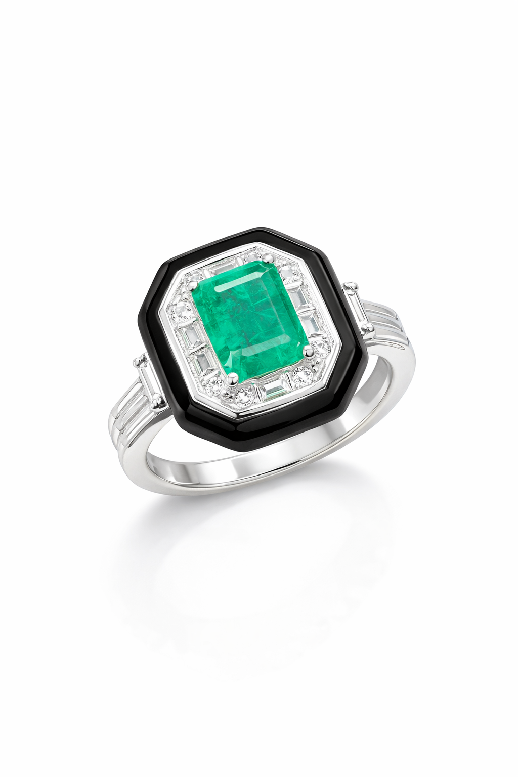 Emerald Noir Statement Ring