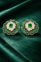 Emerald Royal Floral Stud