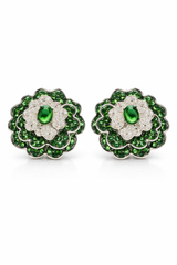 Emerald Royal Floral Stud