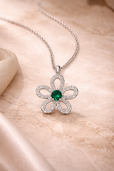 Emerald Bloom Floral Pendant