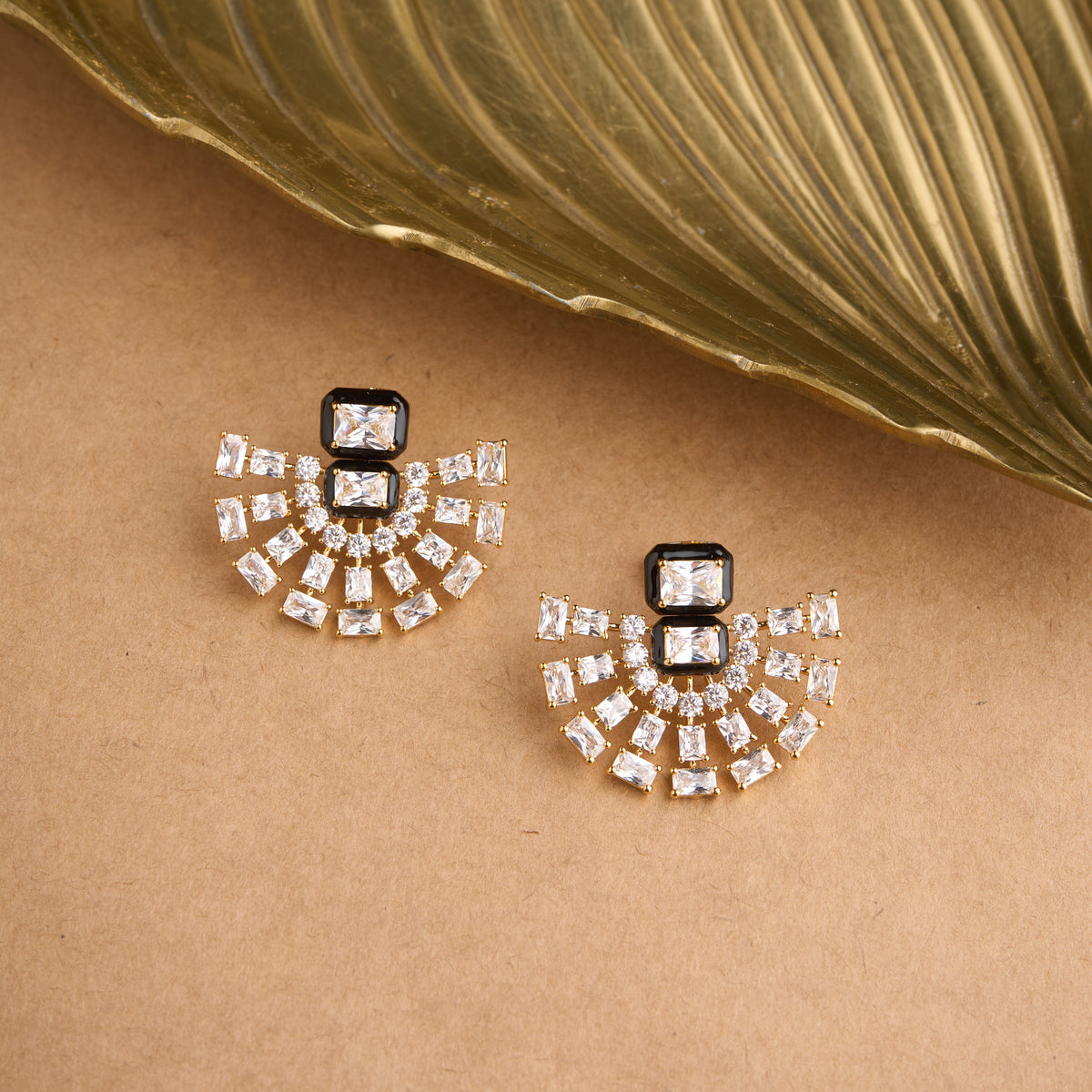 Fan Enamel Earrings