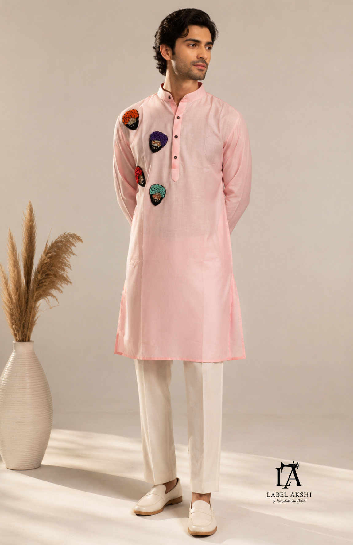 Pink Sardar Face Kurta Set