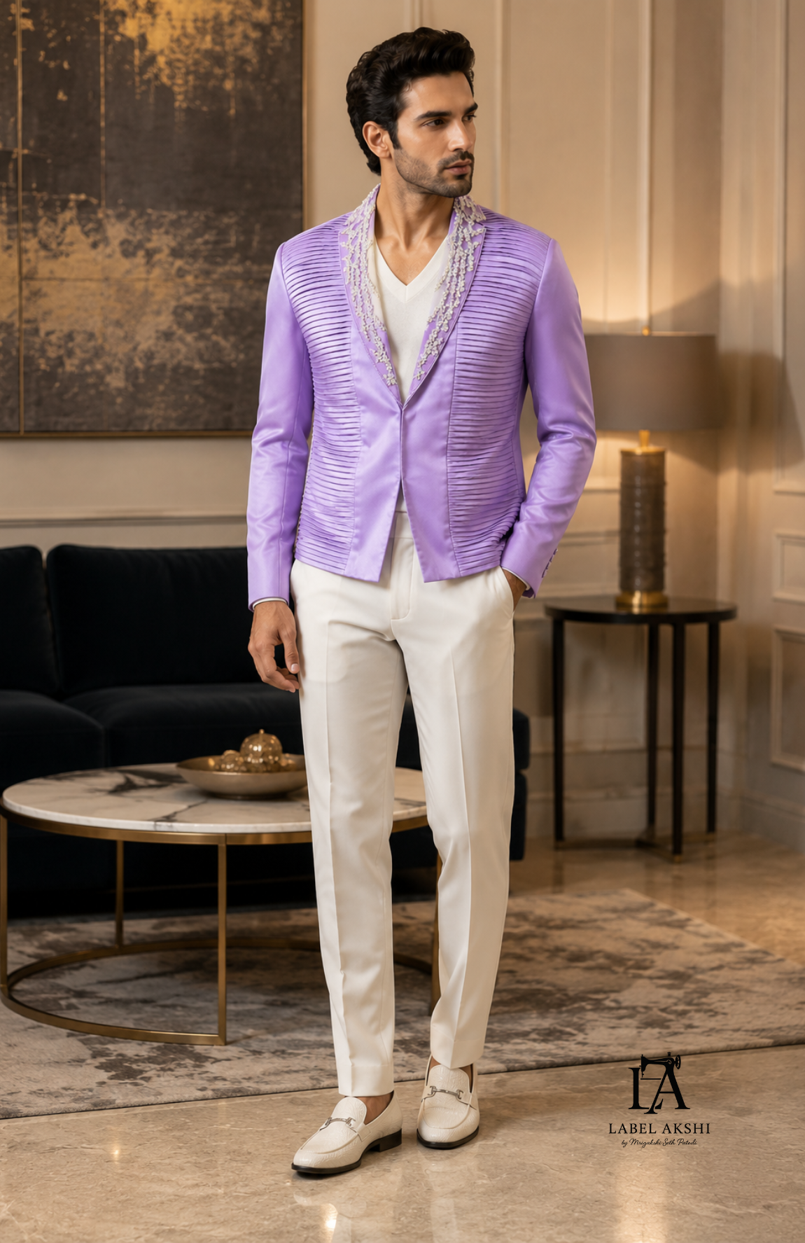 Lavender Pleated Bomber Jacket