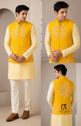 Yellow Button Nehru Jacket