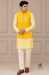 Yellow Button Nehru Jacket