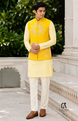 Yellow Button Nehru Jacket
