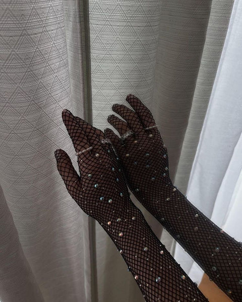 Bling Mesh Gloves