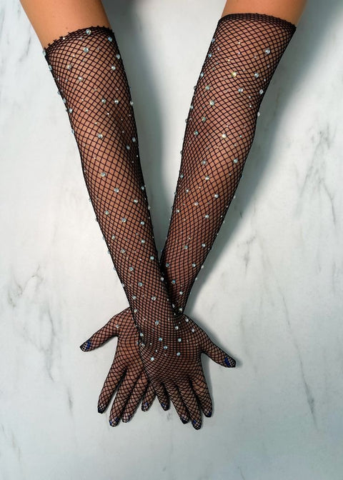 Bling Mesh Gloves