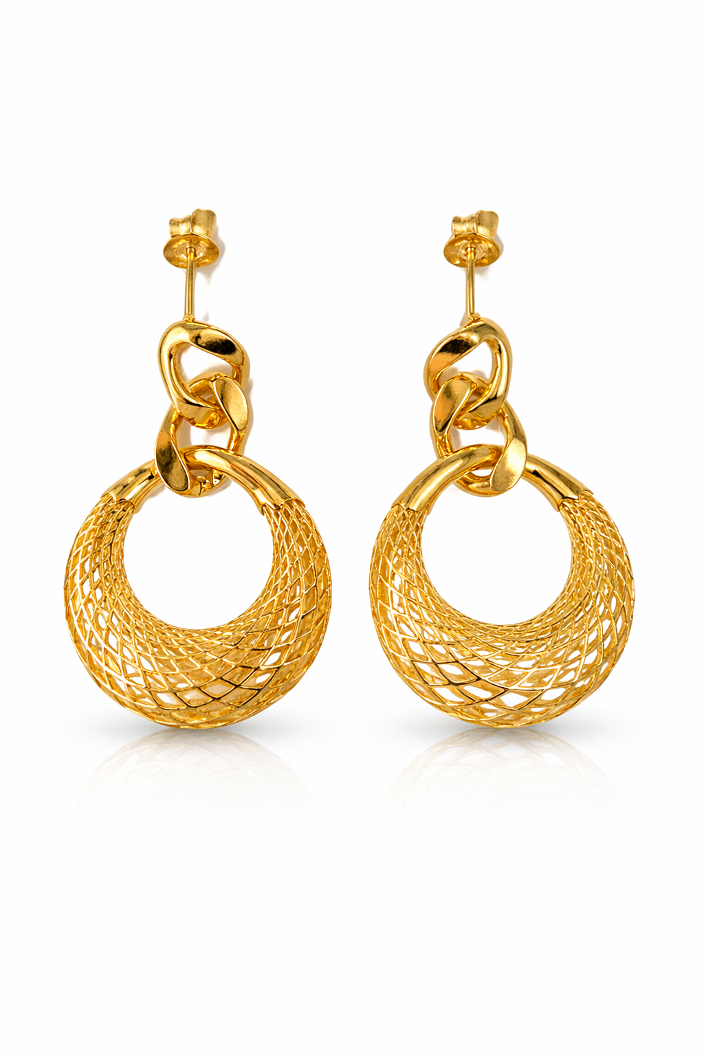 Interlocked Chain Hoop Earrings