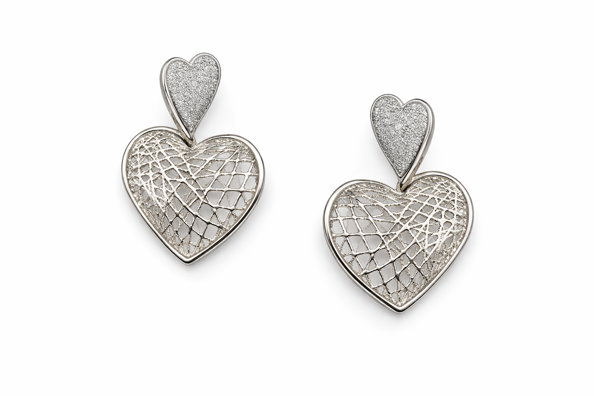 Silvpop Interwoven Heart Drop Earrings