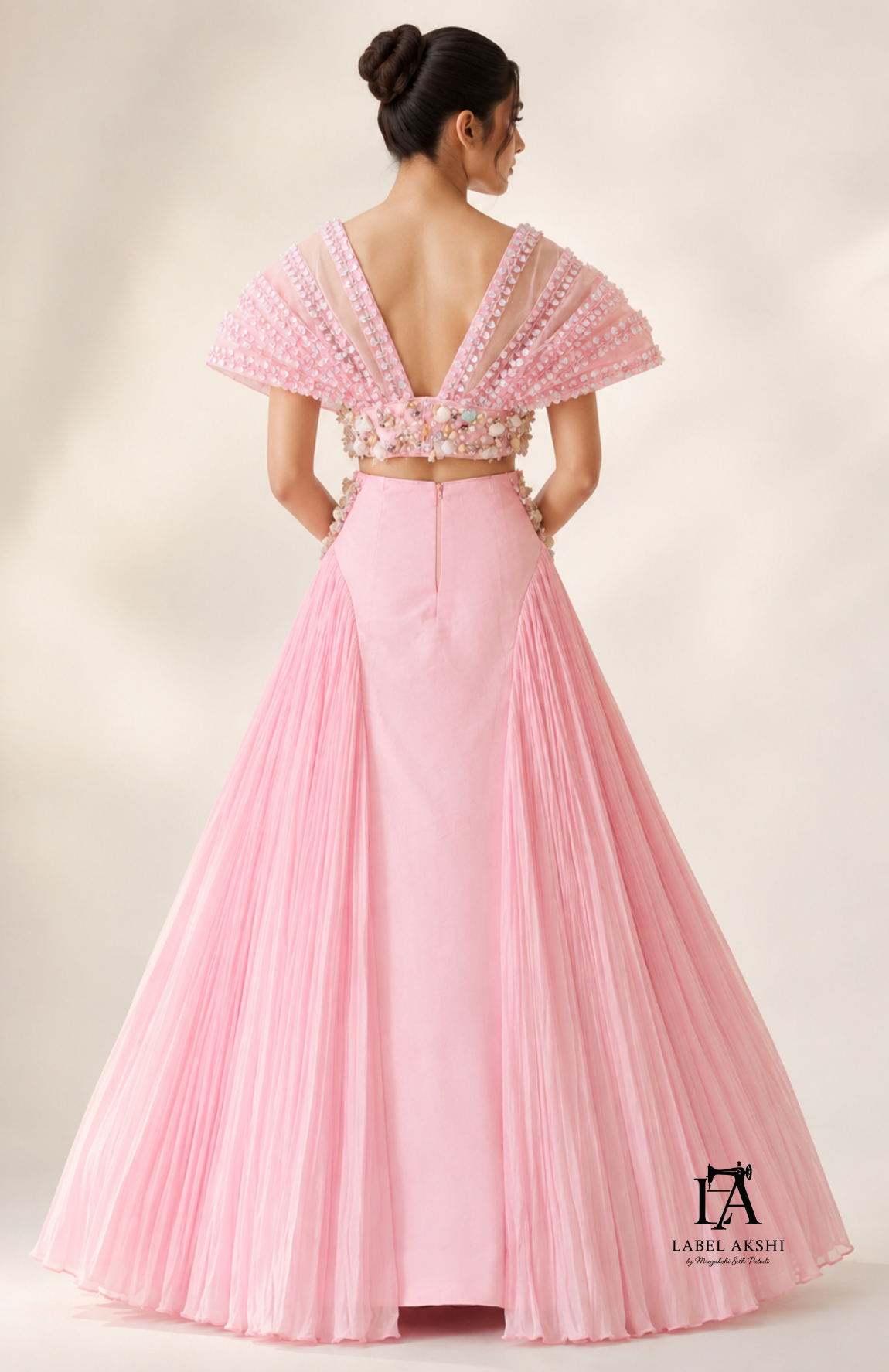 Baby Pink Cape Set Corethia Collection