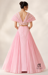 Baby Pink Cape Set Corethia Collection
