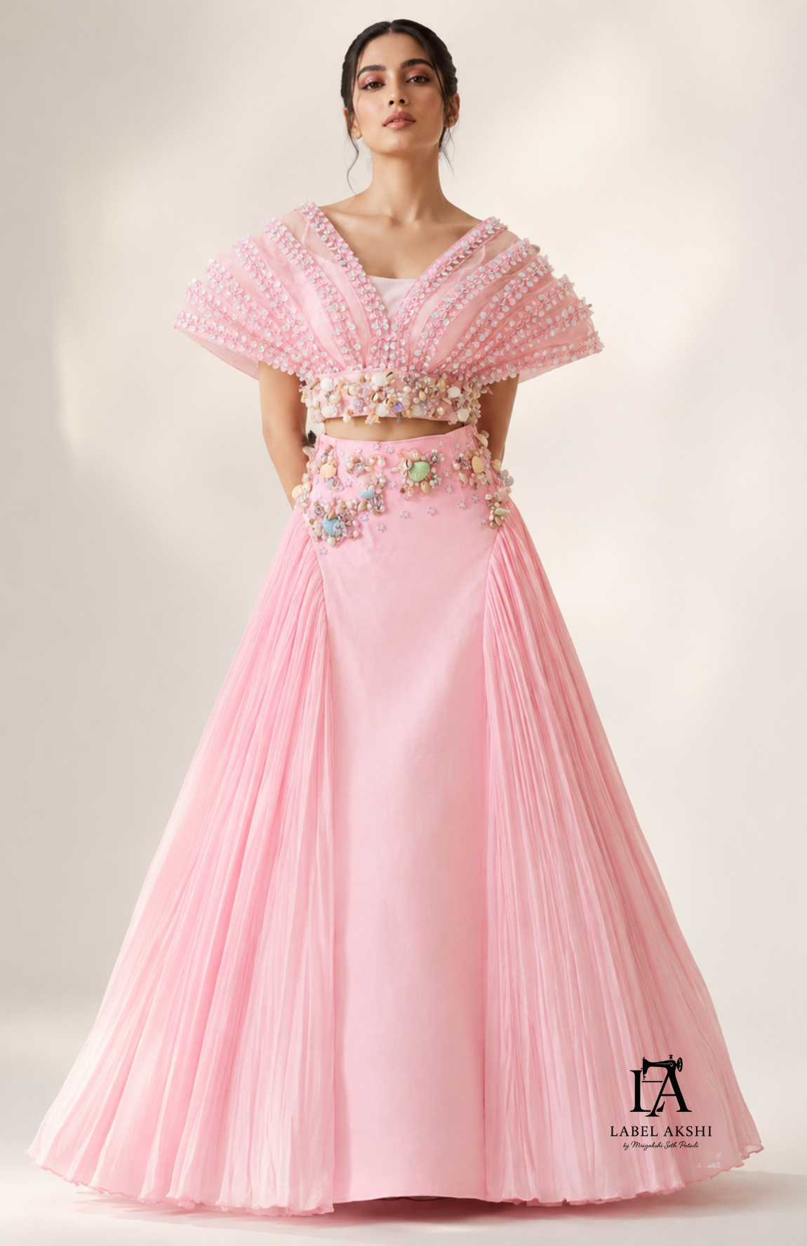 Baby Pink Cape Set Corethia Collection