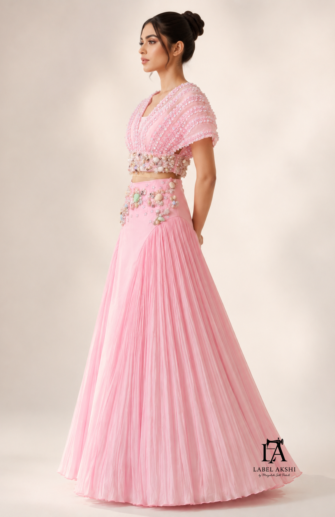 Baby Pink Cape Set Corethia Collection