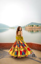 Multicolor- Rust Lehenga Set