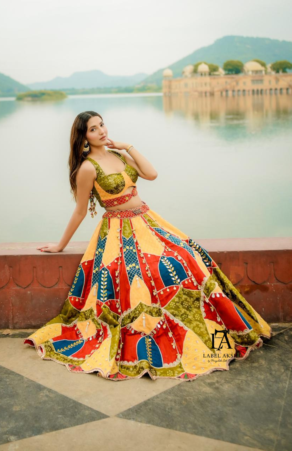 Multicolor- Rust Lehenga Set
