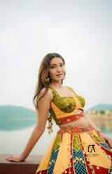 Multicolor- Rust Lehenga Set