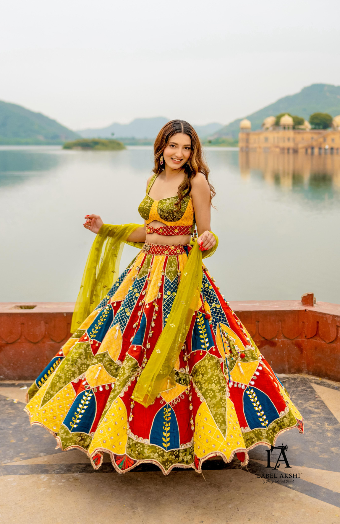 Multicolor- Rust Lehenga Set
