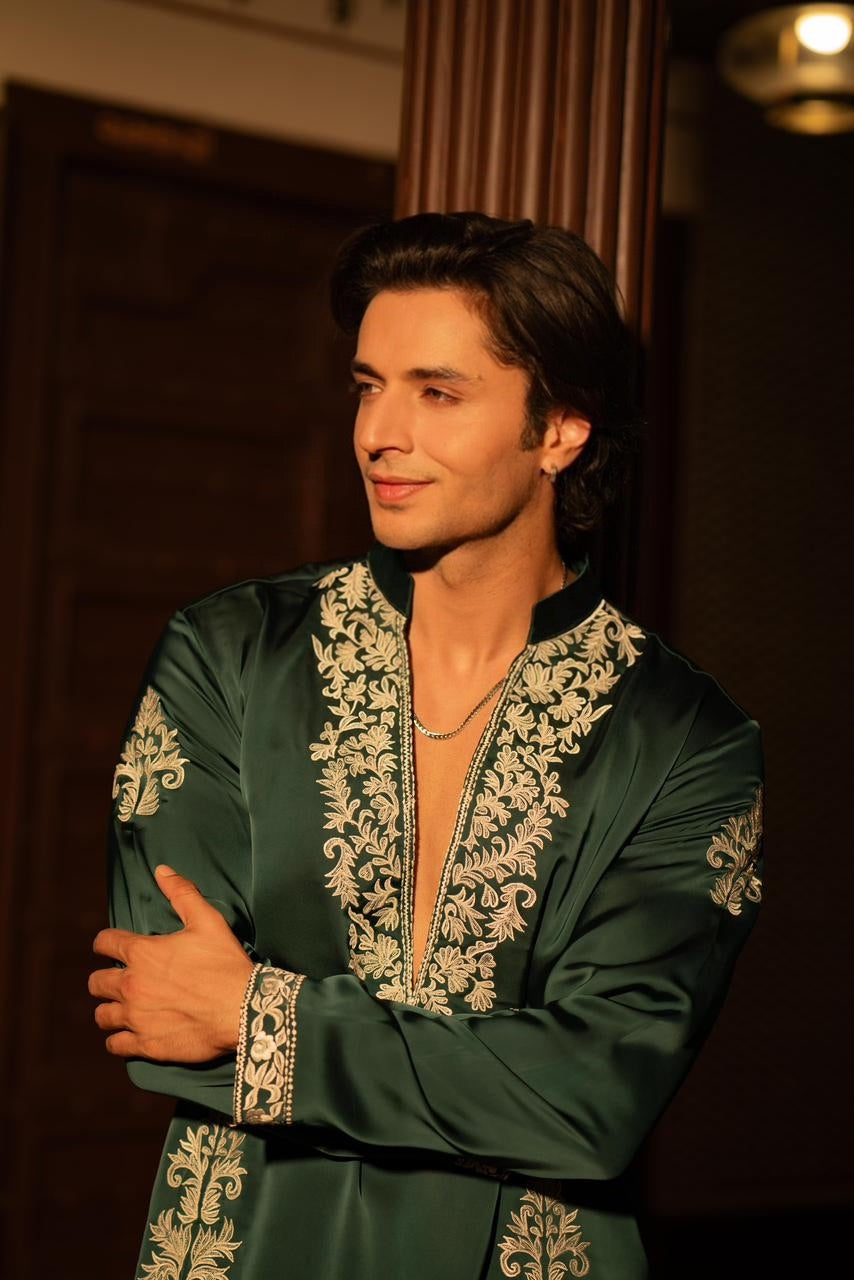 Emerald Green Embroidery Kurta Set