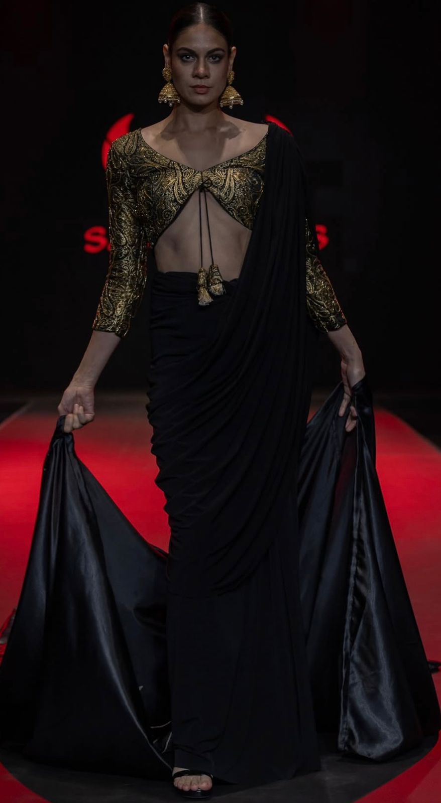 Regal Black Couture Saree