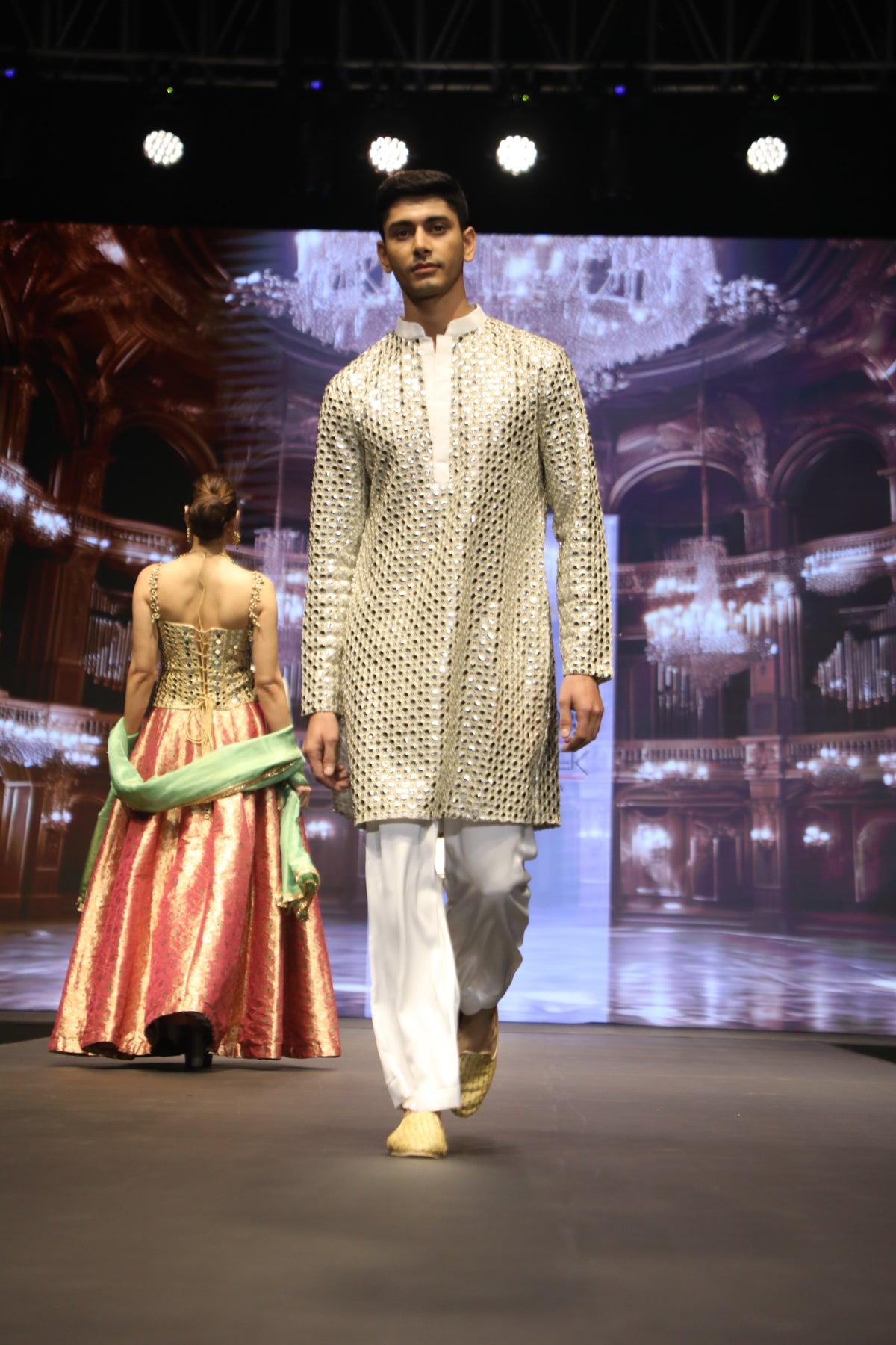 Royal Ivory Mirror Embroidery Kurta Set