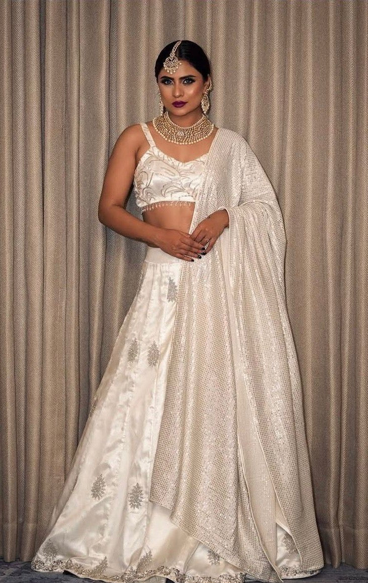 Ivory Pearl Embroidery Lehenga Set