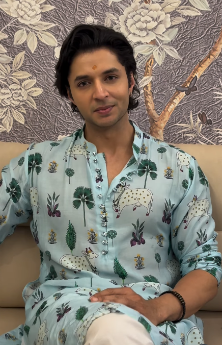 Sky Blue Heritage Print Kurta