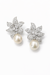 Pearl Blossom Drop Earrings