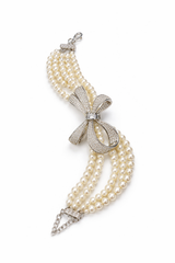 Pearl Cascade Bow Bracelet