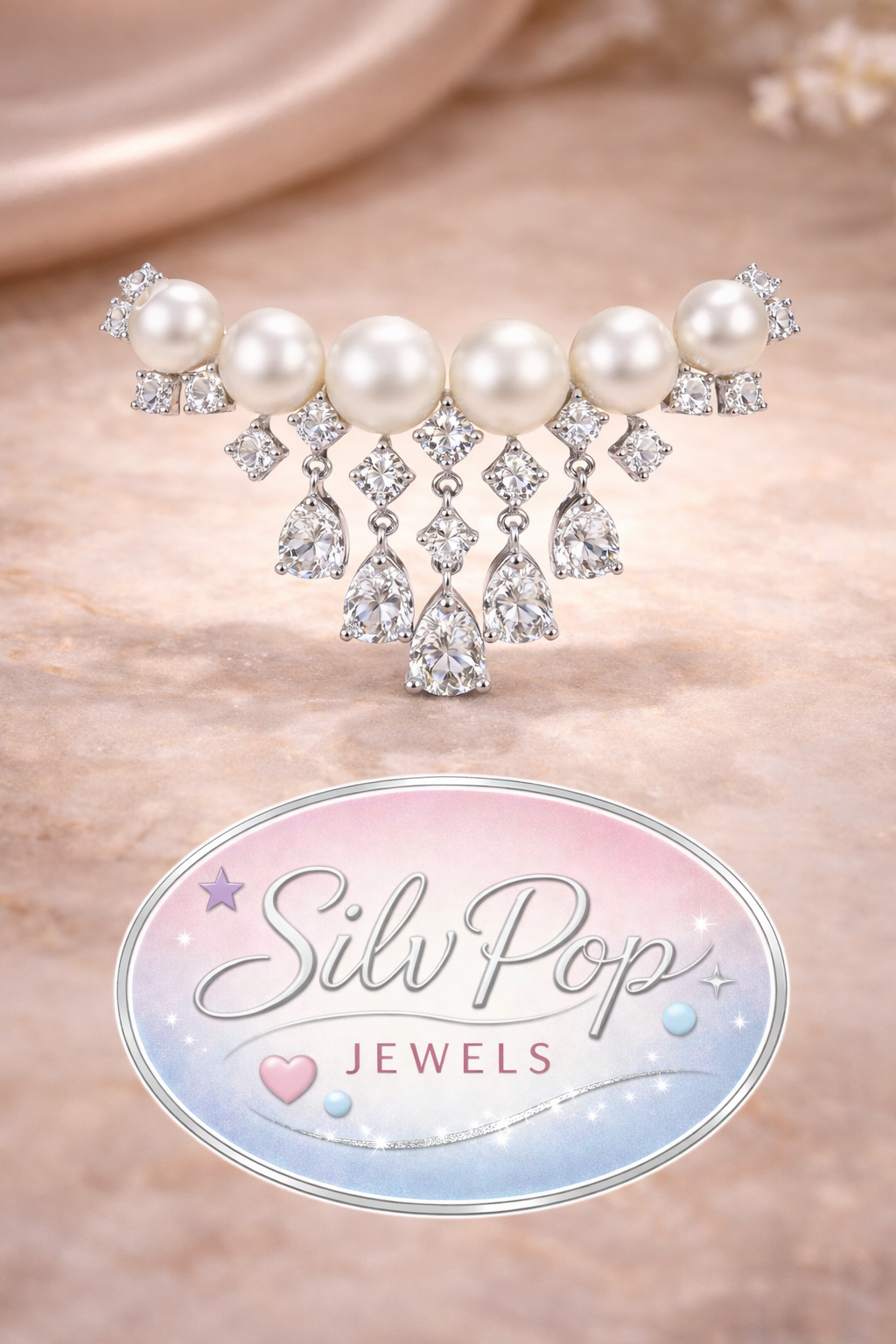 Pearl Radiance Crystal Brooch