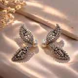 Pearl Crystal Wing Drop Earrings