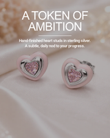 Silvpop Pink Heart Crystal Studs
