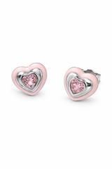 Silvpop Pink Heart Crystal Studs