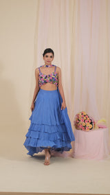 Floral Ruffle Skirt Set