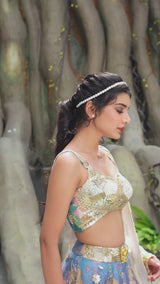 Light Blue Baagbageecha Lehenga Set