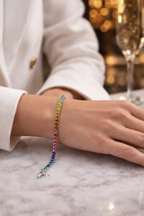 Rainbow Elegance Tennis Bracelet