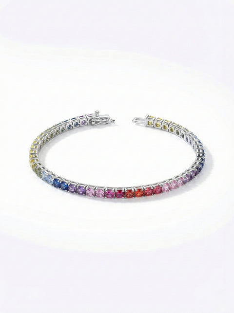 Rainbow Elegance Tennis Bracelet