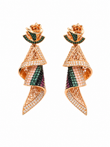 Rose Spiral Statement Earrings