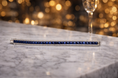 Sapphire Line Crystal Bracelet